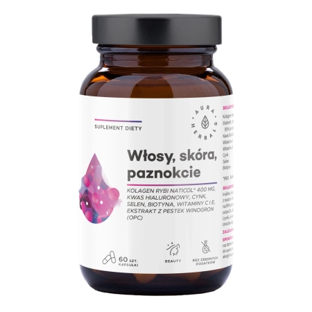 Aura Herbals - Kolagen Rybi NatiCo 800 mg Włosy Skóra Paznokcie - Kapsułki - 60 szt