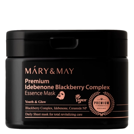 Mary&May - Premium Idebenon Blackberry Complex Essence Mask - Zestaw Maseczek do Twarzy - 20szt.