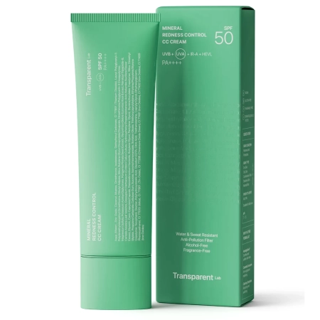 Transparent Lab - Mineral Redness Control CC Cream - Krem Koloryzujący z SPF 50 Redukujący Zaczerwienienia - 45ml