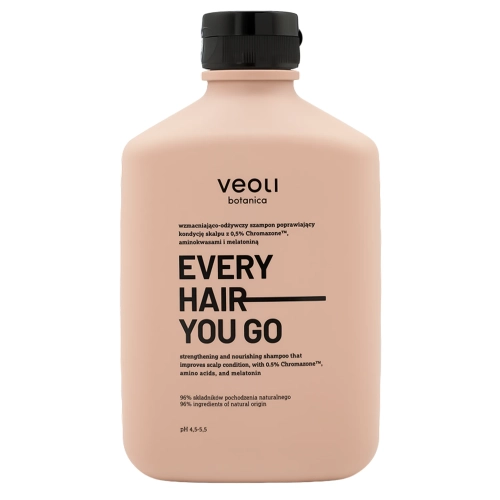 Veoli Botanica - EVERY HAIR YOU GO - Wzmacniająco-Odżywczy Szampon Poprawiający Kondycję Skalpu z 0,5% Chromazone, Aminokwasami i Melatoniną -  300ml