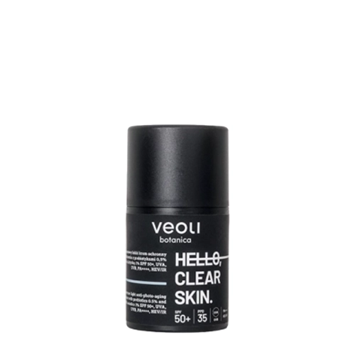 Veoli Botanica - Hello, Clear Skin - Szerokopasmowy Lekki Krem Ochronny Przeciw Fotostarzeniu SPF 50+, UVA, UVB, PA++++, HEV/IR - 50ml