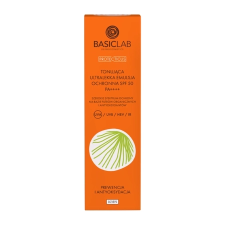 BasicLab - Tonująca Ultralekka Emulsja Ochronna SPF50 PA ++++ - 40ml