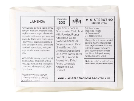 Ministerstwo Dobrego Mydła - Półkula do Kąpieli Lawenda - 50g OUTLET