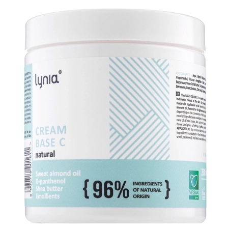 Lynia - Cream Base C Natural - Lekki Nawilżający Krem Bazowy z Witaminami B5 i E - 200ml