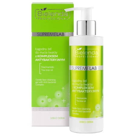 Bielenda Professional - Supremelab - Sebio Derm - Gentle Face-Cleansing Gel with Anti-Bacterial Complex - Łagodny Żel do Mycia Twarzy z Kompleksem Antybakteryjnym - 190g