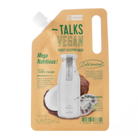 Missha - Talks Vegan Squeeze Pocket Sleeping Mask - Mega Nutritious - Nocna Maska Odżywcza do Twarzy - 10g