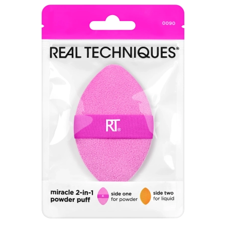 Real Techniques - Miracle Powder Puff - Dwustronny Puszek do Aplikacji Podkładu i Pudru - 1szt.