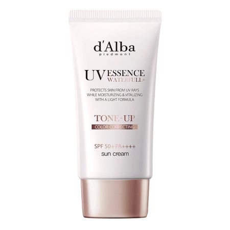 d'Alba - Waterfull Tone-Up Sun Cream SPF50+ PA++++ - Pink - Tonujący Krem do Twarzy z Filtrem - 50ml