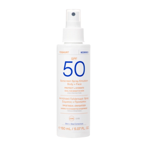 Korres -  Sunscreen Spray Emulsion Body + Face SPF50+ - Filtr w Sprayu do Twarzy i Ciała - 150ml