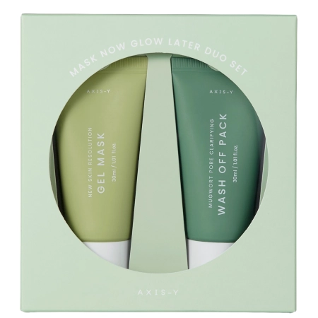 Axis-y - Mask Now Glow Later Duo Set - Oczyszczająca Maska do Twarzy 30ml + Chłodząca Maska do Twarzy 30ml