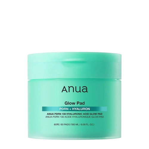 Anua - PDRN 100 Hyaluronic Acid Glow Pad - Nawilżająco-Rozświetlające Płatki do Twarzy - 180ml/60szt