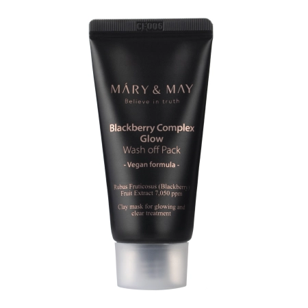 Mary&May - Vegan Blackberry Complex Glow Wash off Pack - Rozświetlająca Maseczka Glinkowa - 30g