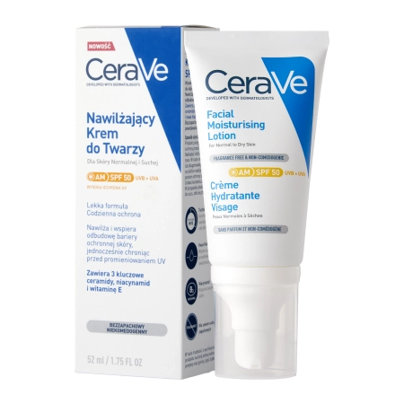 CeraVe - Nawilżający Krem do Twarzy SPF50 - 52ml OUTLET