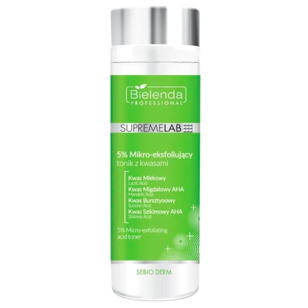 Bielenda Professional - Supremelab - Sebio Derm - 5% Mikro-Eksfoliujący Tonik z Kwasami - 200ml
