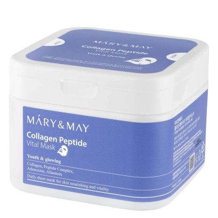 Mary&May - Collagen Peptide Vital Mask - Zestaw Ujędrniających Maseczek do Twarzy - 30szt