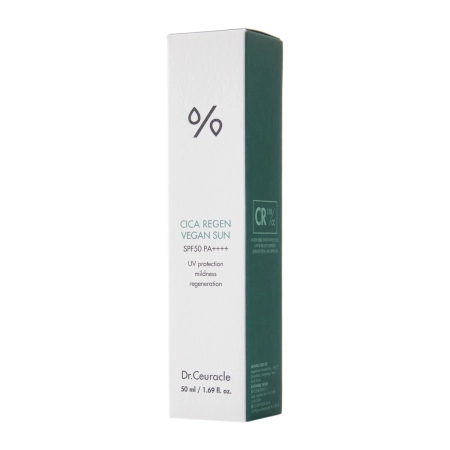Dr.Ceuracle - Cica Regen Vegan Sun SPF50+/PA ++++ - Kojący Krem z Filtrem - 50ml