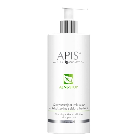 Apis - Professional - Acne-Stop - Cleansing Antibacterial Lotion with Green Tea - Oczyszczające Mleczko Antybakteryjne z Zieloną Herbatą - 500ml