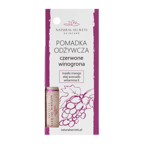 Natural Secrets - Pomadka Ochronna do Ust - Czerwone Winogrono - 3,5g