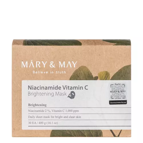 Mary&May - Niacinamide Vitamin C Brightening Mask - Zestaw Rozjaśniających Masek do Twarzy - 30szt