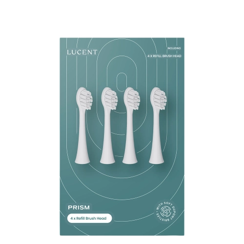 Be Lucent - Prism Toothbrush Heads - Wymienne Końcówki do Szczoteczki - White - 4szt