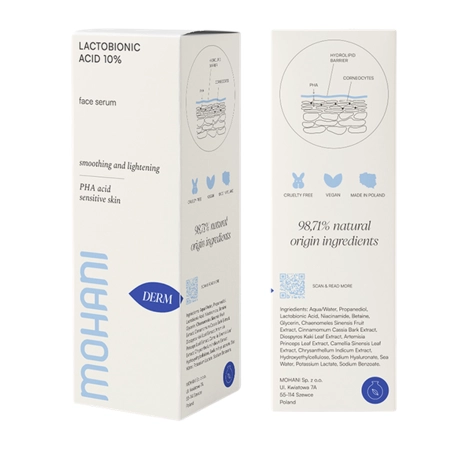 Mohani - Rozjaśniające Serum z Kwasem Laktobionowym 10% - 30ml