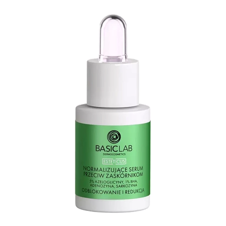 BasicLab - Odblokowanie i Redukcja - Normalizujące Serum Przeciw Zaskórnikom z 5% Azeloglicyny i 1% BHA - 15ml