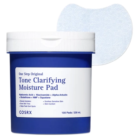 COSRX - One Step Original Tone Clarifying Moisture Pad - Nawilżająco-Oczyszczające Płatki do Twarzy - 230ml/100szt