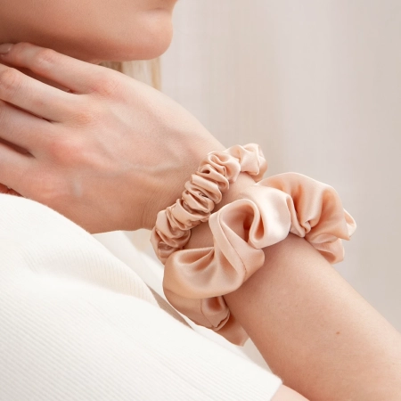 Cosibella Accessories - Zestaw Gumek Do Włosów Z Jedwabiu - Peachy Pink