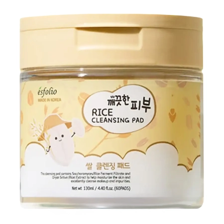 Esfolio - Pure Skin Rice Cleansing Pad - Ryżowe Płatki Oczyszczające - 130ml/60szt