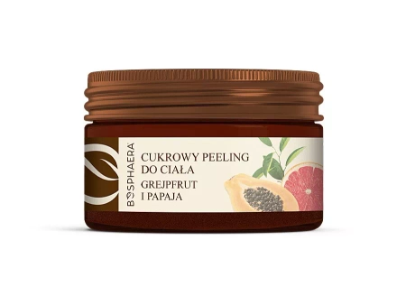 Bosphaera - Cukrowy Peeling do Ciała Grejpfrut z Papają, Odżywczo-Nawilżający - 200g