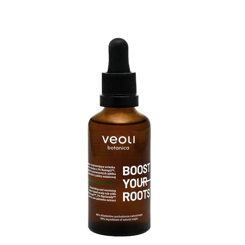 Veoli Botanica - BOOST YOUR ROOTS - Stymulująco-Rozgrzewająca Wcierka Wodna do Skalpu z 3% Baicapil, 2% Komórek Macierzystych Jabłka i 2% Ekstraktu z Palmy Sabałowej - 50ml