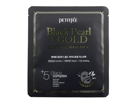 Petitfee - Black Pearl & Gold Hydrogel Mask Pack - Hydrożelowa Maska do Twarzy Czarna Perła i Złoto - 32g OUTLET