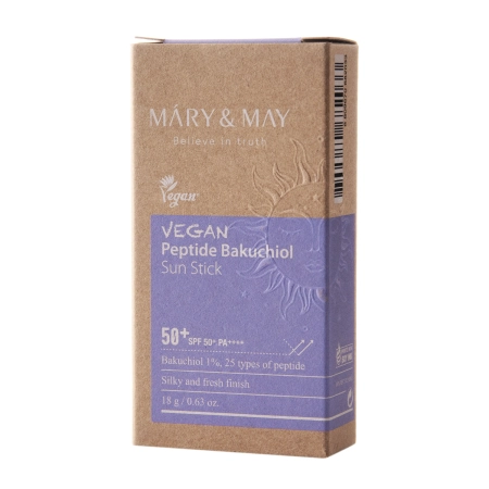 Mary&May - Vegan Peptide Bakuchiol Sun Stick SPF50+/PA++++ - Sztyft Przeciwsłoneczny z Peptydami - 18g 