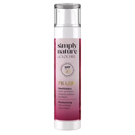 Clochee - Simply Nature - Filler SPF50 Nawilżający Krem Przeciwzmarszczkowy - 50ml