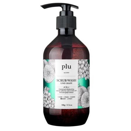 plu - Scrub Wash - Peelingujący Żel pod Prysznic - Lime Grape - 500g