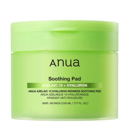 Anua - Azelaic 10+ Hyaluron Redness Soothing Pad - Łagodzące Płatki do Twarzy - 230ml/90szt