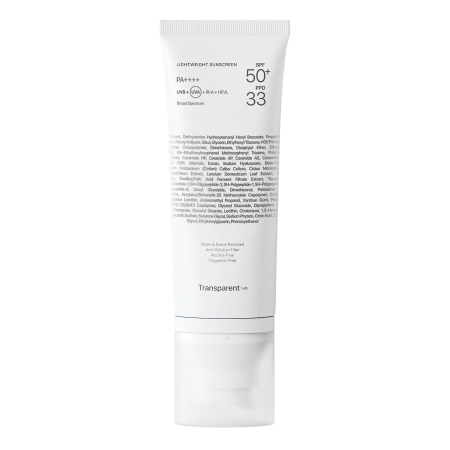 Transparent Lab - Lightweight Sunscreen SPF50+ - Lekki Krem Przeciwsłoneczny - 100ml