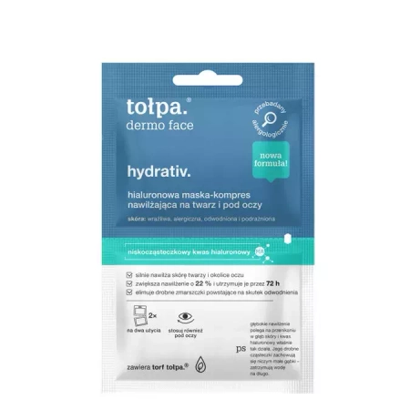 Tołpa - Dermo Face Hydrativ - Hialuronowa Maska - Kompres na Twarz i pod Oczy - 2x6ml