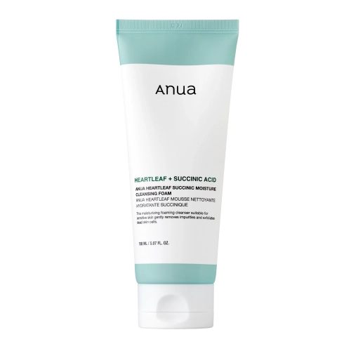 Anua - Heartleaf Succinic Moisture Cleansing Foam - Kojąca Pianka do Oczyszczania Twarzy - 150ml