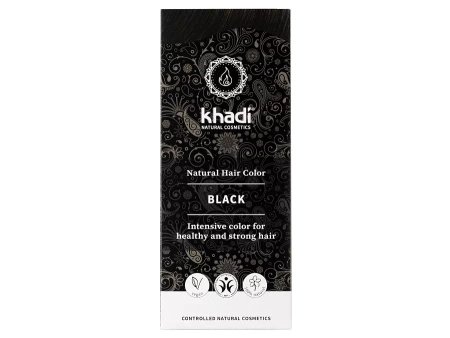 Khadi - Herbal Hair Colour - Black - Naturalna, Ziołowa Farba do Włosów - Czarna - 100g