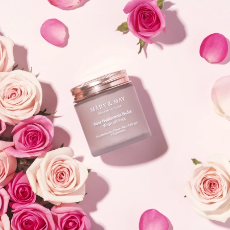 Mary&May - Rose Hyaluronic Hydra Wash off Pack - Nawilżająca Maska z Glinką - 125g