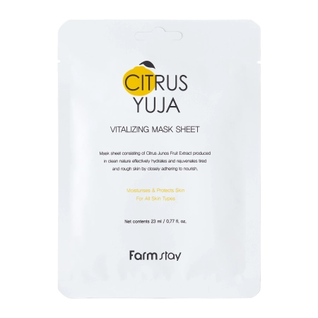 Farmstay - Citrus Yuja Vitalizing Mask Sheet - Rewitalizująca Maska w Płachcie z Ekstraktem z Owoców Yuzu - 23ml/1szt