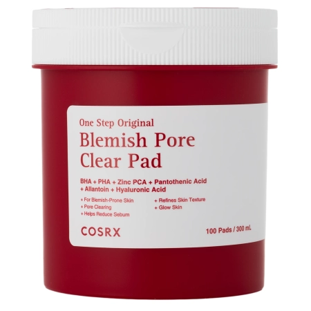COSRX - One Step Original Blemish Pore Clear Pad - Płatki Oczyszczające na Niedoskonałości - 300ml/100szt