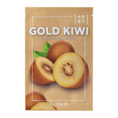 The Saem - Natural Mask Sheet Gold Kiwi - Maska w Płachcie z Wyciągiem ze Złotego Kiwi - 21ml