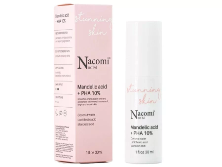 Nacomi - Next Level - Mandelic Acid + PHA 10% - Peelingujące Serum z Kwasem Migdałowym i Kwasami PHA 10% - 30ml