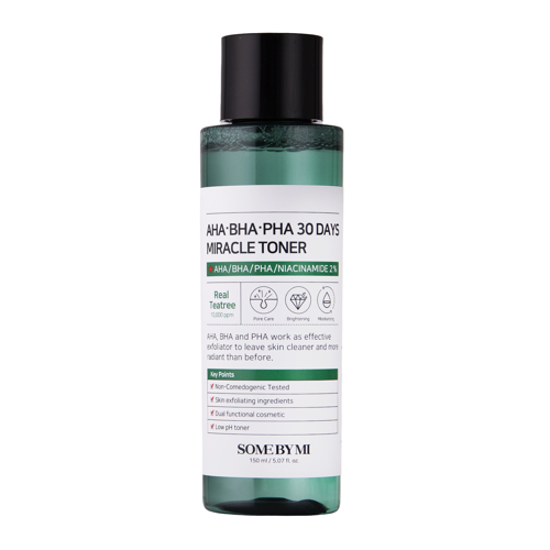 Some By Mi - AHA BHA PHA 30 Days Miracle Toner - Tonik Oczyszczający z Kwasami AHA BHA PHA - 150ml