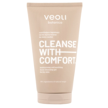 Veoli Botanica - CLEANSE WITH COMFORT - Nawilżająco-Łagodzący Żel do Mycia Twarzy do Skóry Suchej - 150ml