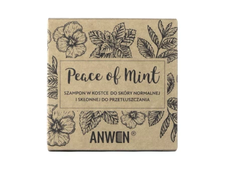 Anwen - Peace Of Mint - Szampon w Kostce do Skóry Normalnej i Skłonnej do Przetłuszczania - Puszka - 75g