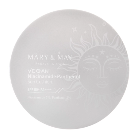 Mary&May - Vegan Niacinamide Panthenol Sun Cushion SPF50+/PA++++ - Krem z Filtrem w Poduszce - 25g 