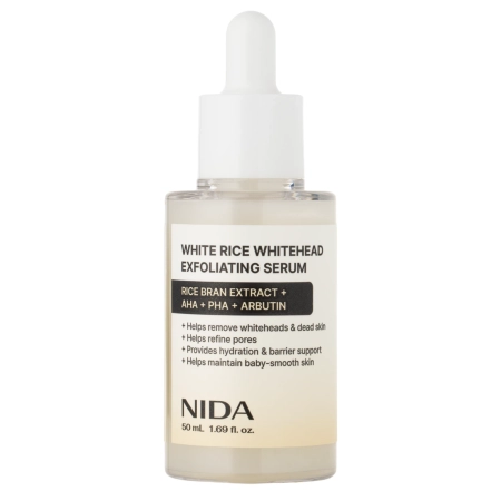 NIDA - White Rice Whitehead Exfoliating Serum - Złuszczające Serum do Twarzy z Ekstraktem z Białego Ryżu - 50ml